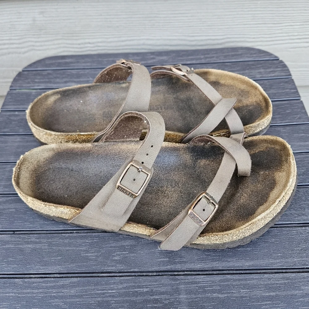 Birkenstock Mayari Brown Leather Sandal Womens Shoes EU Size 41